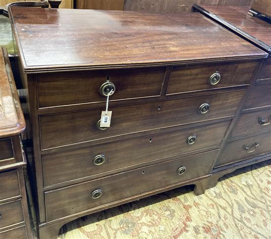 A 19th century mahogany chest of drawers, width 92cm, depth 50cm, height 91cm